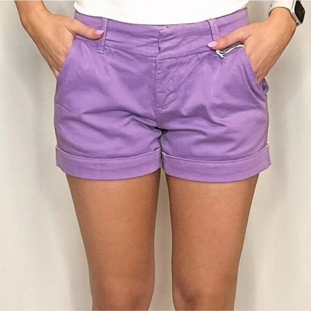 J. Crew Womens Chino Broken-In Purple Casual Cuffed Shorts‎ Size 2